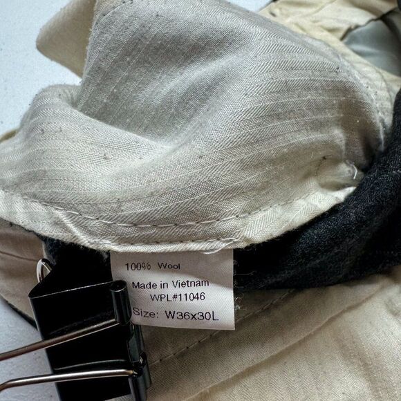 T Harris Wool Dress Pants Mens 36 Gray Plaid Business Casual Office Wedding - Picture 11 of 16